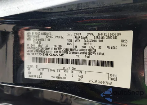 2019 Ford Ranger Xlt from USA, damaged, VIN 1FTER4EH8KLA27742